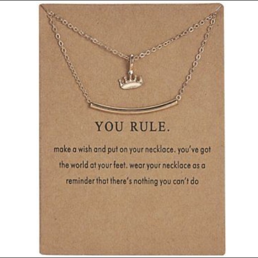 You Rule Layered Necklace With Card